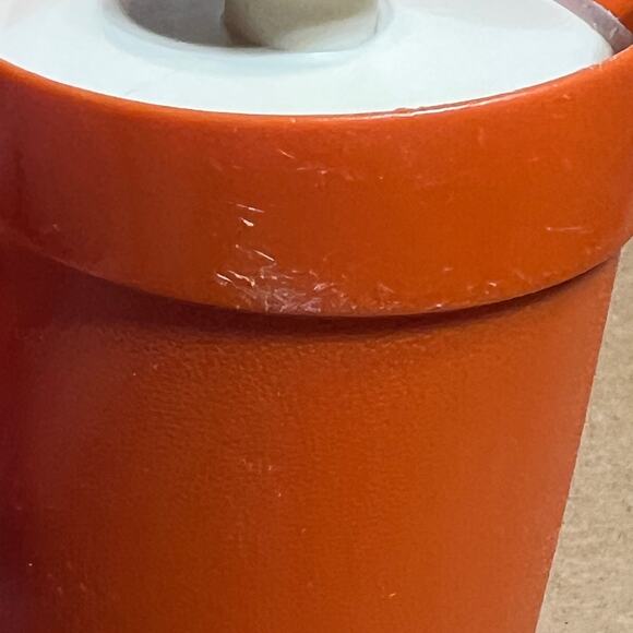 Tupperware kids Doll Toy Tuppertoys Mini Pitcher 1399 5" Orange Push Button Lid - Picture 2 of 10